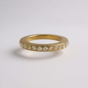 Boutique Gold Ring Band Layer with Cubic Zirconia Accents Layer Timeless Simple